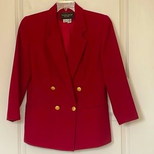 Vintage Casablanca Petites Red Wool Blazer 6